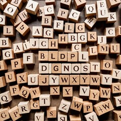 Wordplay Unveiled: A captivating overhead shot features an array of alphabet letter blocks, with one set spelling out a single word. The blocks, arranged amidst a mix of individual characters.