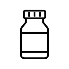 Medicine Bottle Container with Secure Cap Icon Design