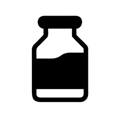 Milk Protein Bottle with Nutritional Label Icon Design