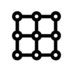 Molecular Network Structure with Connected Nodes Icon Design