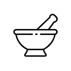 Mortar and Pestle for Traditional Pharmacy Use Icon Design
