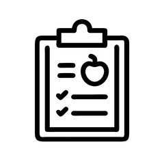 Nutrition Checklist Clipboard with Marked Items Icon Design