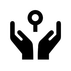 Open Hands Holding Rising Key for Opportunity Icon Design