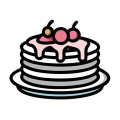 Stack of Pancakes with Syrup Topping Icon Design