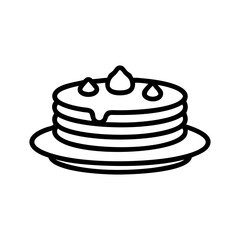 Stack of Pancakes with Syrup Topping Icon Design