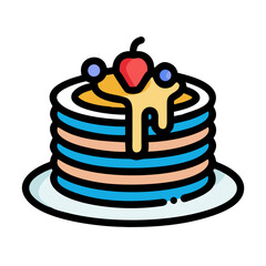 Stack of Pancakes with Syrup Topping Icon Design