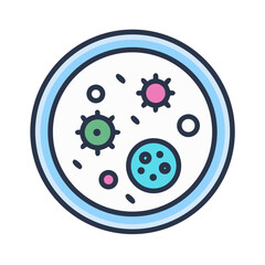 Petri Dish Containing Bacteria Sample Culture Icon Design