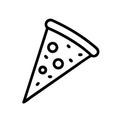 Pizza Slice with Crispy Crust and Toppings Icon Design