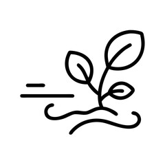 Plant Swaying with Wind Gust Motion Icon Design