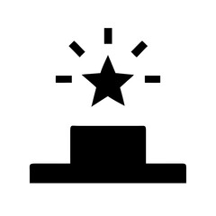 Podium Platform with Shining Star Symbol Icon Design