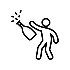 Popping Champagne Bottle for Celebration Moment Icon Design