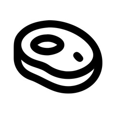 Raw Meat Cutlet with Marbled Texture Icon Design
