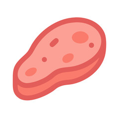 Raw Meat Cutlet with Marbled Texture Icon Design
