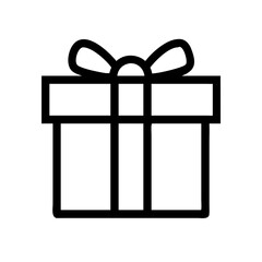 Ribbon Wrapped Gift Box with Decorative Bow Icon Design