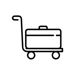 Rolling Cart with Storage Chest Compartment Icon Design