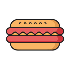 Sandwich with Sausage Filling Icon Design