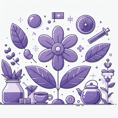 violet, background, purple, design, plant, color, blossom, spring, illustration, flower, floral, vector, natural, garden, nature, abstract, bloom, blur, beautiful, beauty, botanical, elegant, blue, ef