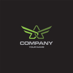 creative simple logo design initial A wing