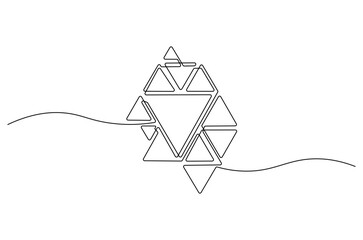 Continuous one line drawing of Abstract triangle. Single line drawing illustration of Triangle Wall Frame. Picture Frame concept vector art. Doodle line illustration.