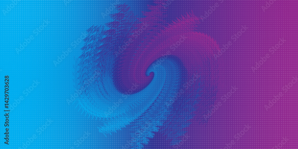 Poster dots halftone blue color pattern gradient texture with technology digital background. dots pop art c