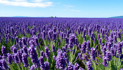Beautiful Flower Field Under Sunny Sky
