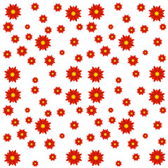 Seamless background with red flowers