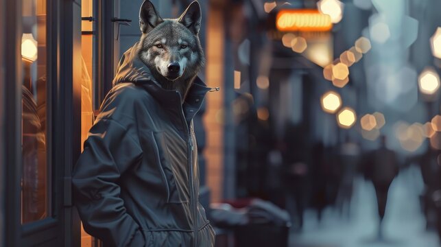 A realstic stylish, contemporary portrait of a person in modern, urban attire, reminiscent of high-end designer fashion.