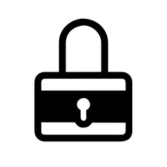 Secure Padlock with Reinforced Horizontal Bar Icon Design