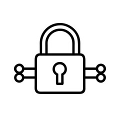 Secure Padlock with Reinforced Horizontal Bar Icon Design