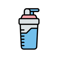 Shaker Bottle for Mixing Protein Drinks Icon Design
