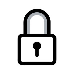 Secure Padlock with Reinforced Horizontal Bar Icon Design