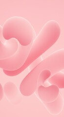 Abstract Pink Fluid Shapes Background Design: Soft Pastel Swirls and Curves Wallpaper