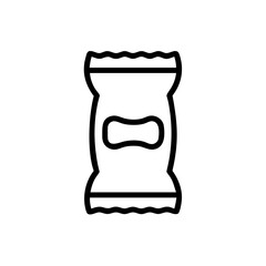 Sealed Snack Packet with Crinkled Edges Icon Design