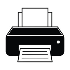 Printer silhouette icon, silhouette of a printer vector Art & Illustration