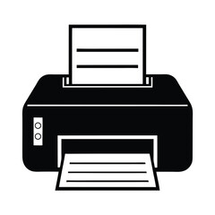 Printer silhouette icon, silhouette of a printer vector Art & Illustration