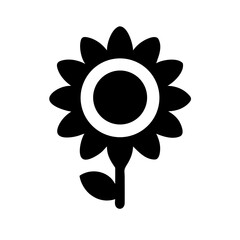 Sunflower Bloom with Petal Spread Icon Design