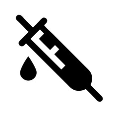 Syringe with Injection Droplet at Tip Icon Design