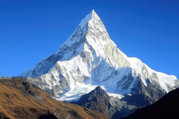 Majestic mountain peak against clear sky