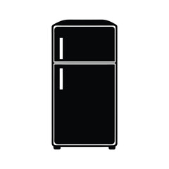 Silhouette of a refrigerator vector Art & Illustration