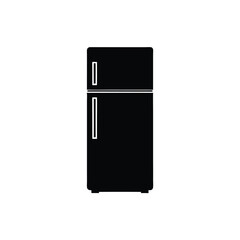 Silhouette of a refrigerator vector Art & Illustration