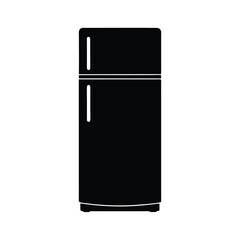 Silhouette of a refrigerator vector Art & Illustration