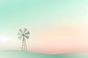 wind turbine at sunset