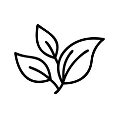 Trio of Tea Leaves in Natural Form Icon Design