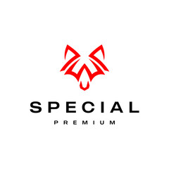 modern fox head technology network logo template vector icon	
