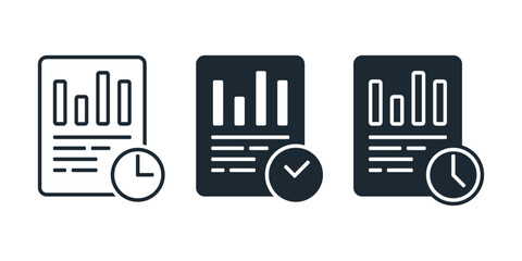 Real time data paper icon. Illustration vector
