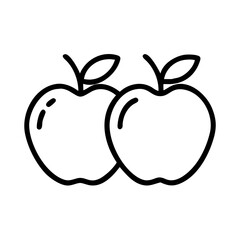 Two Apples Placed Together with Stem Icon Design