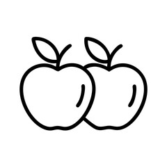 Two Apples Placed Together with Stem Icon Design