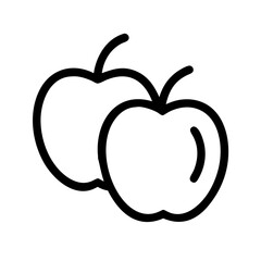 Two Apples Placed Together with Stem Icon Design