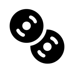 Two Donut Pieces with Frosted Topping Icon Design