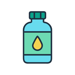 Vitamin Liquid Bottle with Dropper Cap Icon Design